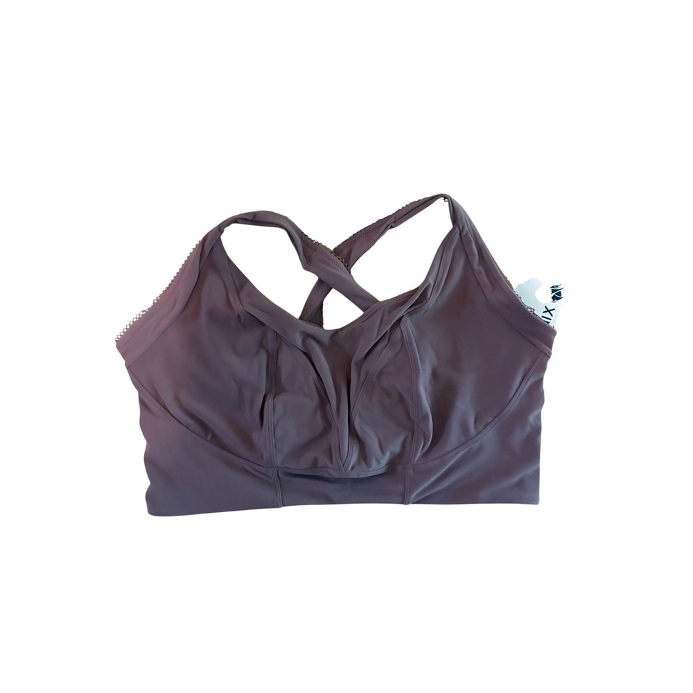 Phoenix Bergen Lace Trip Bra Womens 3X C-DD Purple Wire-Free Sports Bra NWT